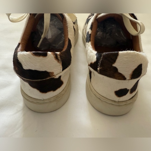 FRYE Ivy Low Lace Calf Hair Cow Print Sneaker Cowboy Chic Western Vibe - Picture 3 of 9